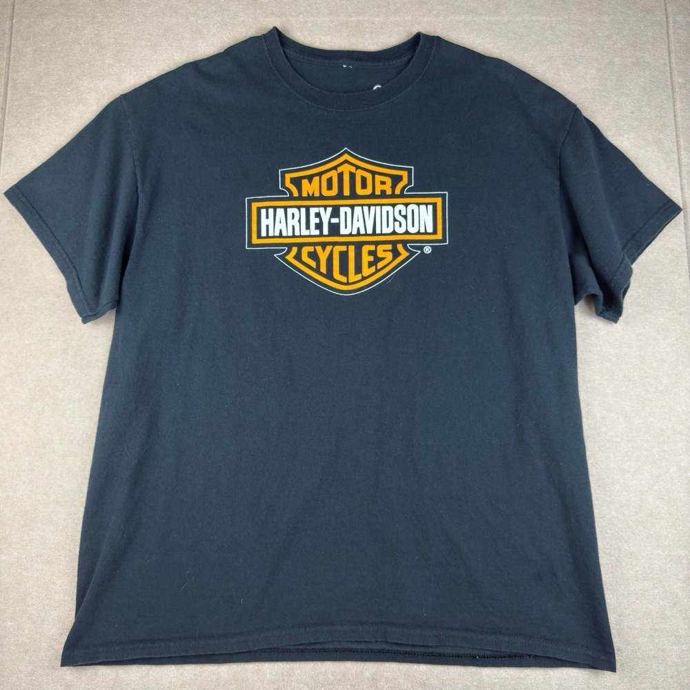 Harley Davidson T Shirt‎ L Black Adult Empire Dealer NY Motorcycle Graphic Tee